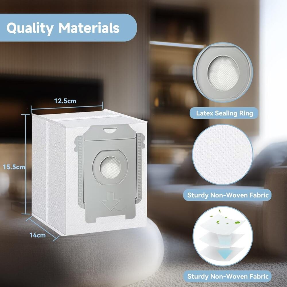 6 Pack Vacuum Bags for iRobot Roomba j9+, j7+, j5+, i5+, j6+, i3+, i4+, i8+, s9+ - Picture 2 of 6